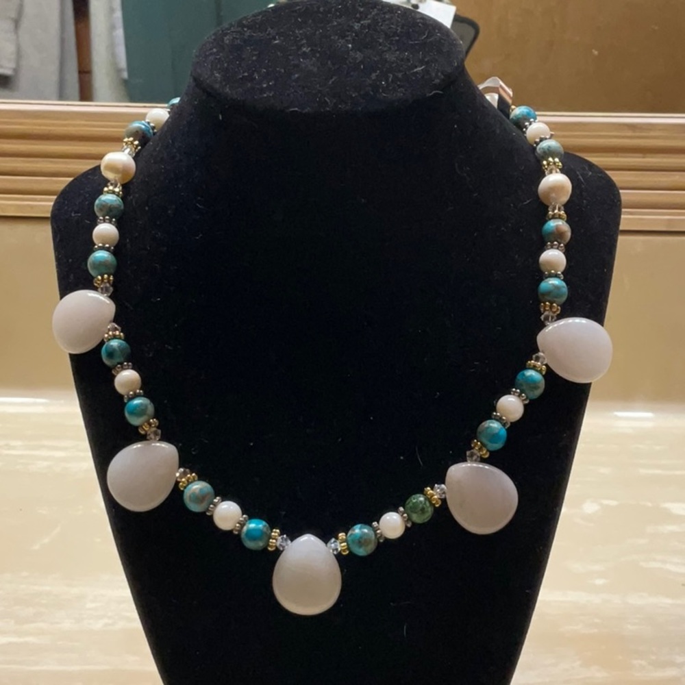 Beautiful handmade natural stone necklace